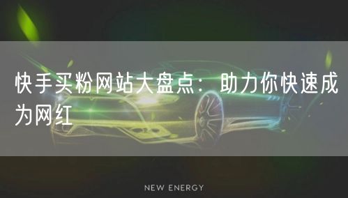 快手买粉网站大盘点：助力你快速成为网红