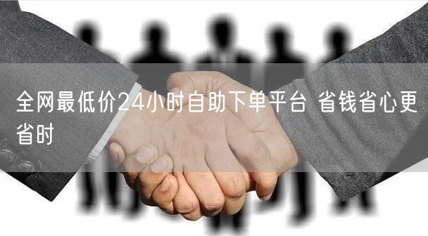 全网最低价24小时自助下单平台 省钱省心更省时