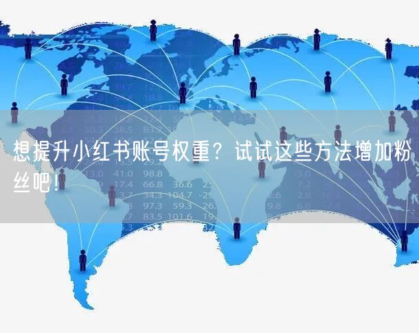 想提升小红书账号权重?试试这些方法增加粉丝吧!