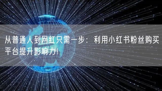 从普通人到网红只需一步:利用小红书粉丝购买平台提升影响力!