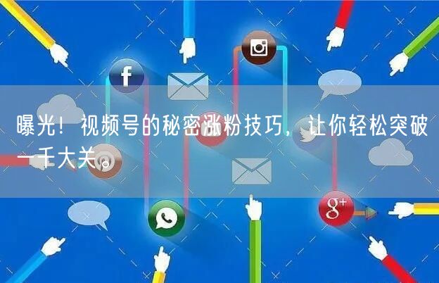 曝光!视频号的秘密涨粉技巧,让你轻松突破一千大关。