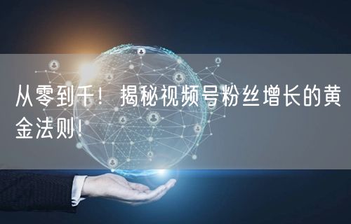 从零到千!揭秘视频号粉丝增长的黄金法则!